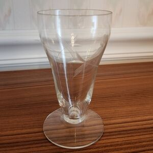Elegant Clear Glass Etched Pair of Glasses